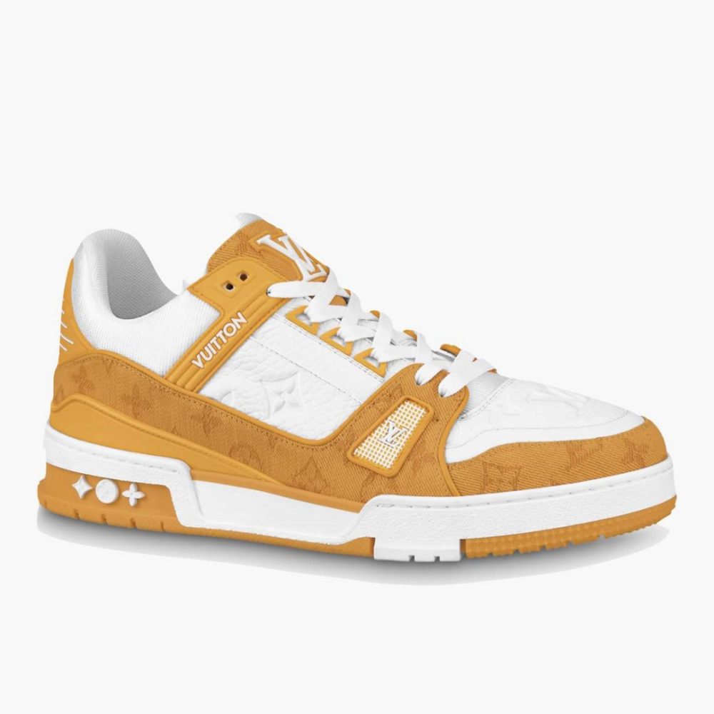 LV Trainer Yellow Monogram Denim White