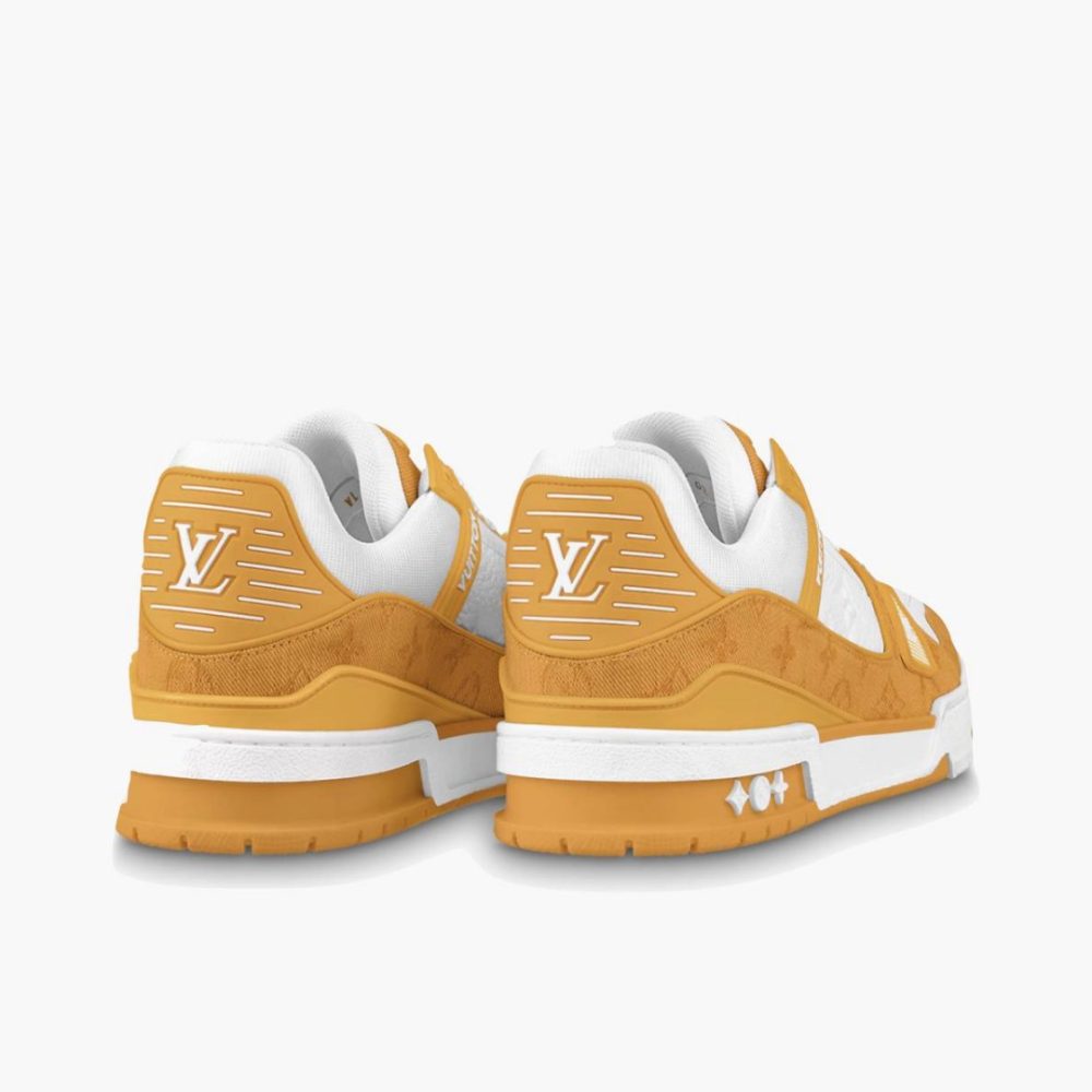 LV Trainer Yellow Monogram Denim White